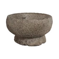 Bowl Con Soporte De Resina Simulacion Piedra I