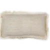 Cojin Natural Con Fleco En Los Lados 66X36