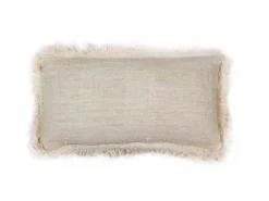 Cojin Natural Con Fleco En Los Lados 66X36