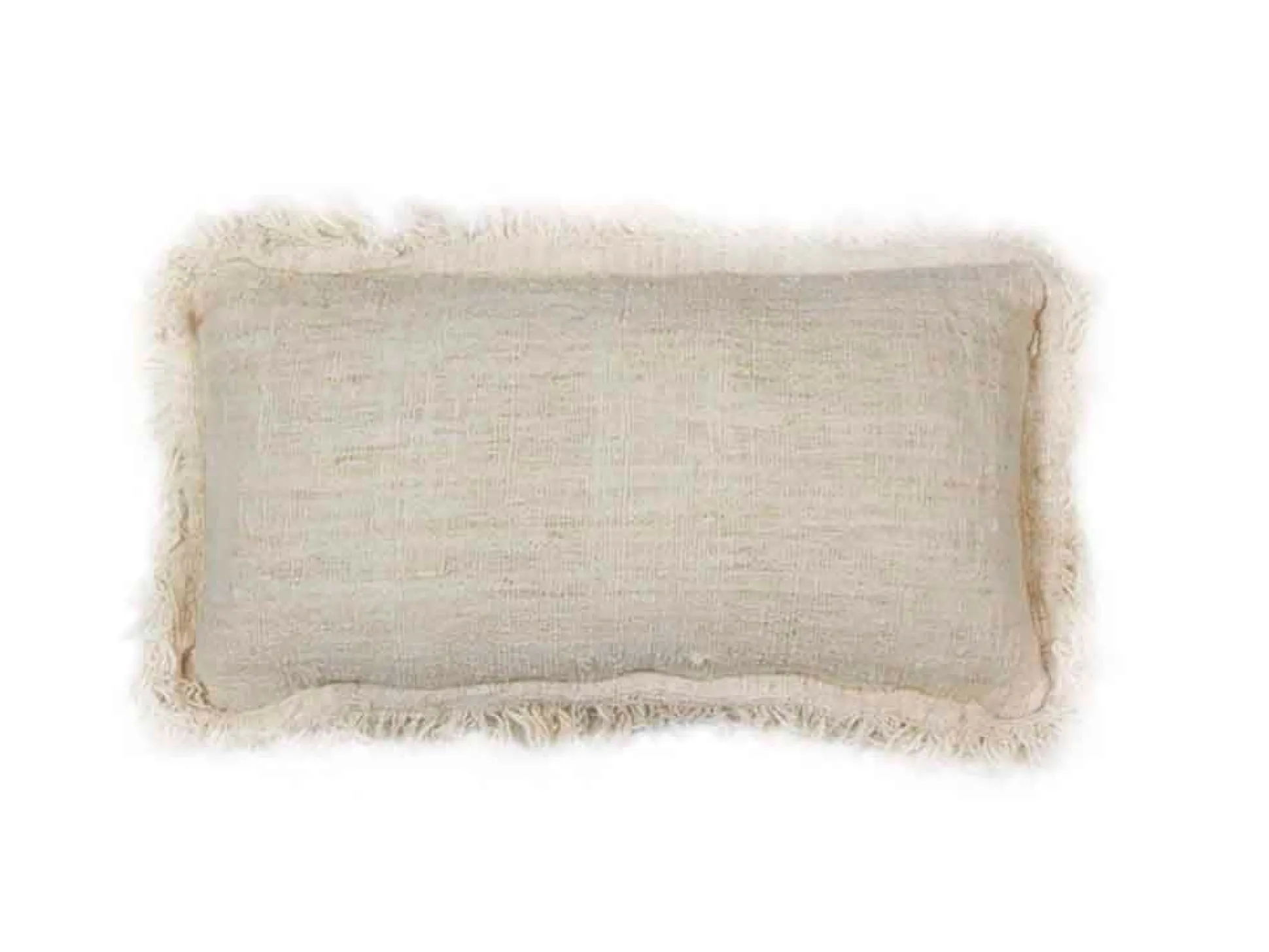 Cojin Natural Con Fleco En Los Lados 66X36