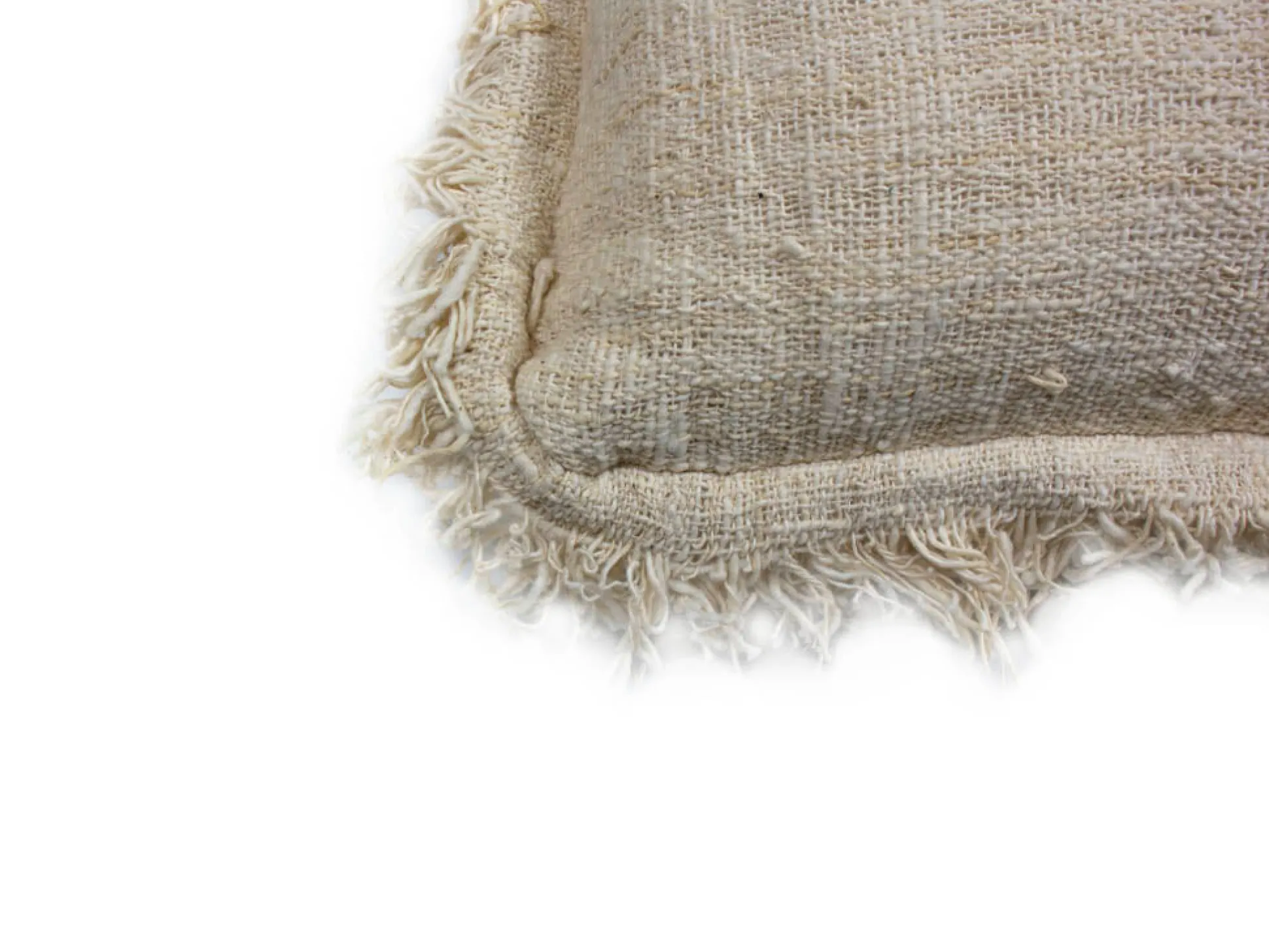 Cojin Natural Con Fleco En Los Lados 66X36