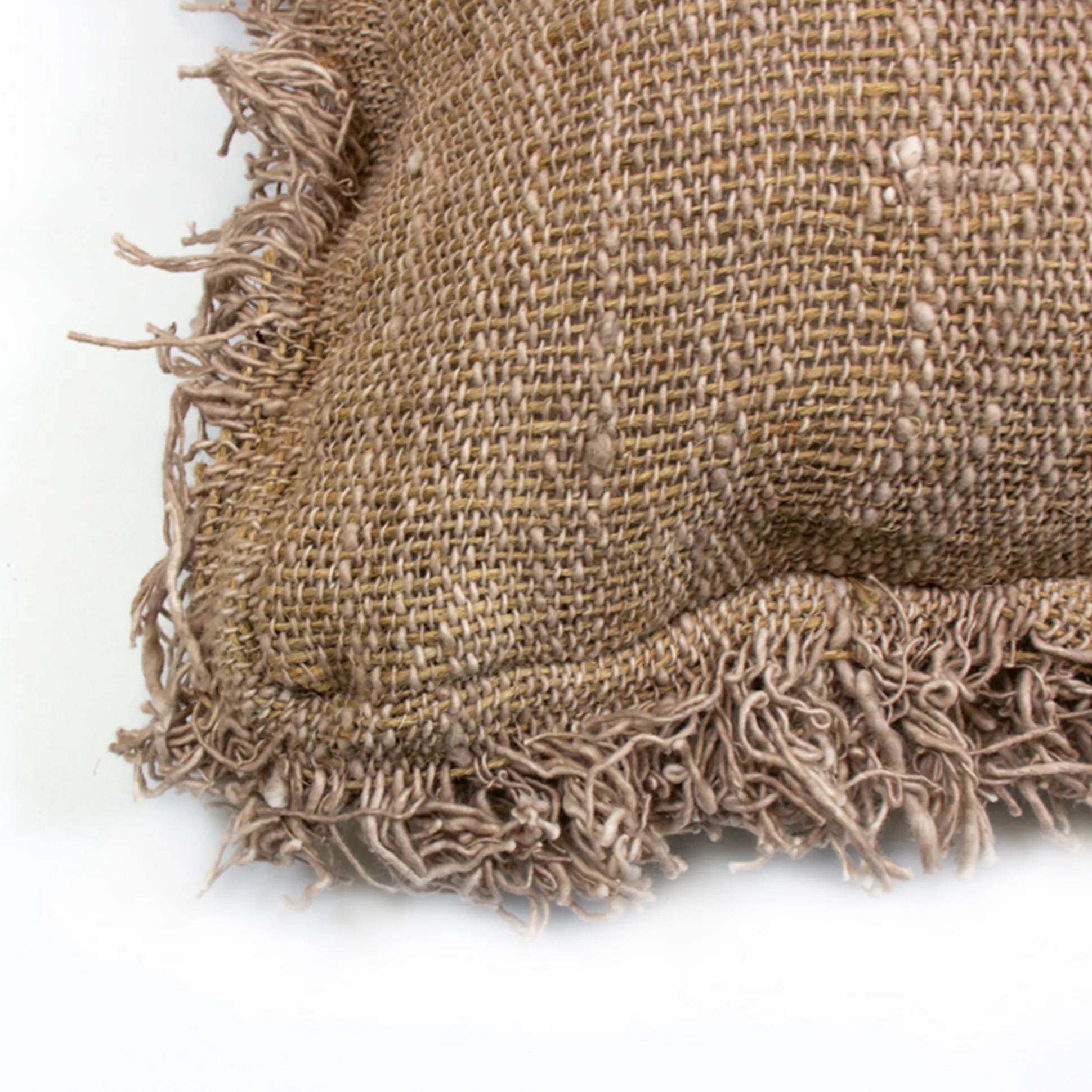 Cojín Jute 55X55 Con Fleco En Los Lados