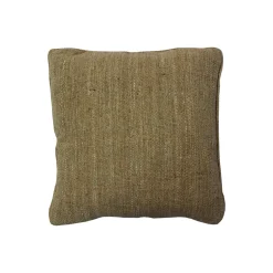 Cojín Mixto 55X55 Natural Café Jute Con Cordón En Los Lados