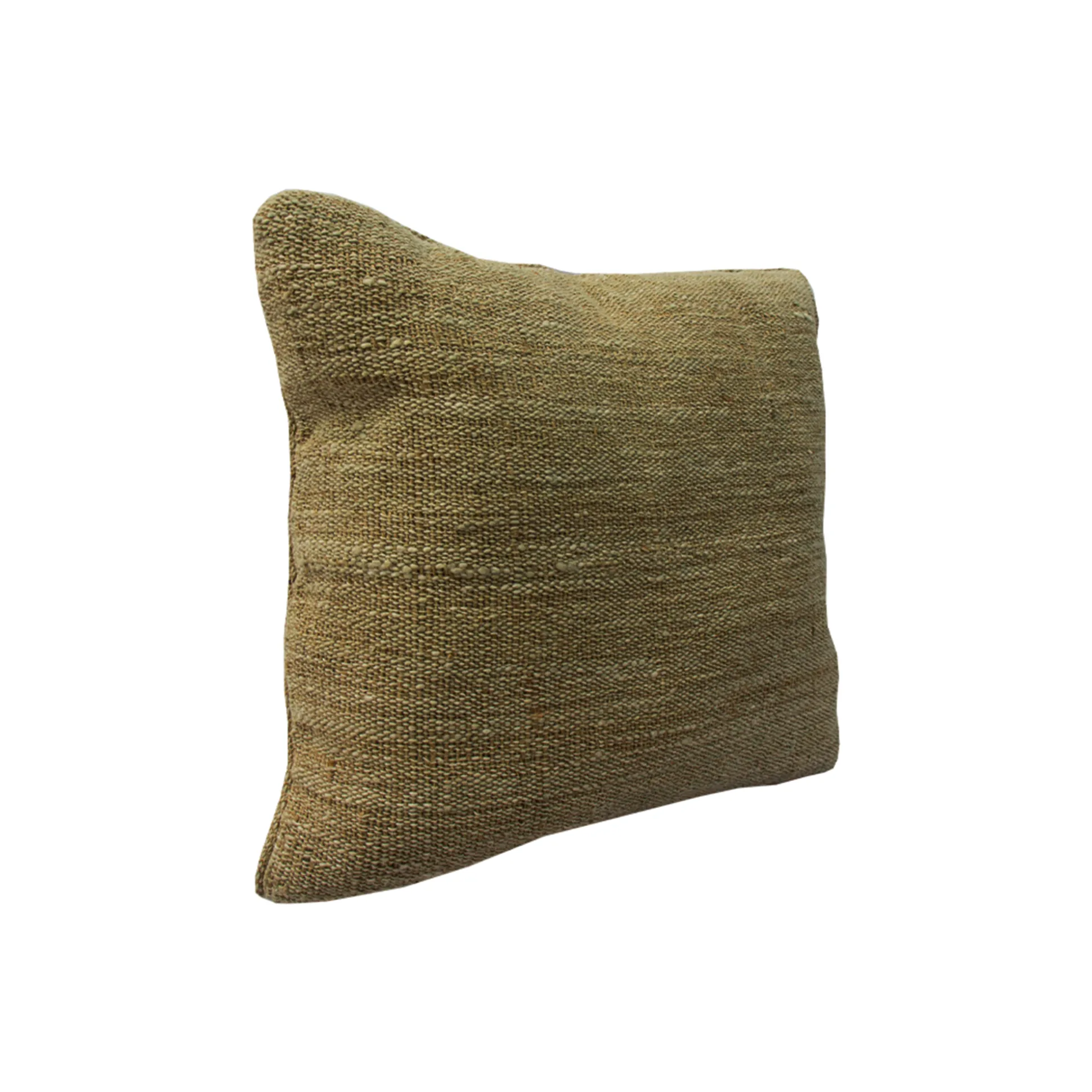Cojín Mixto 55X55 Natural Café Jute Con Cordón En Los Lados