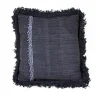 Cojín Negro Carbón 40X40 Con Cordón En Los Lados