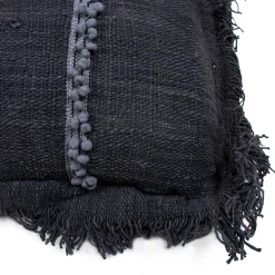 Cojín Negro Carbón 65X36 Con Cordón En Los Lados