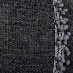 Cojín Negro Carbón 40X40 Con Cordón En Los Lados