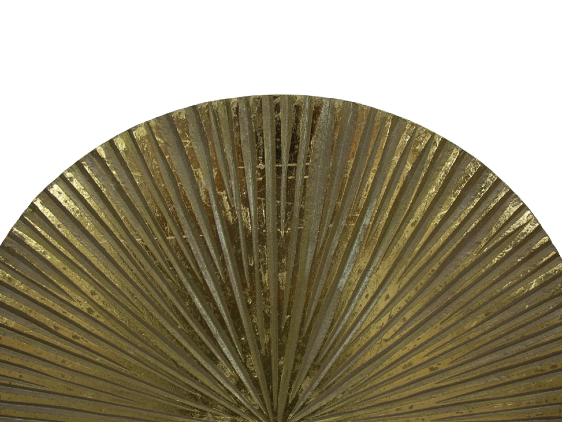 Escultura De Disco Metálico Dorado