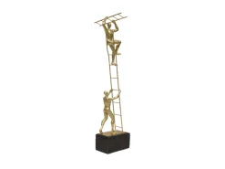 Escultura Hombre En Escalera Acabado Oro