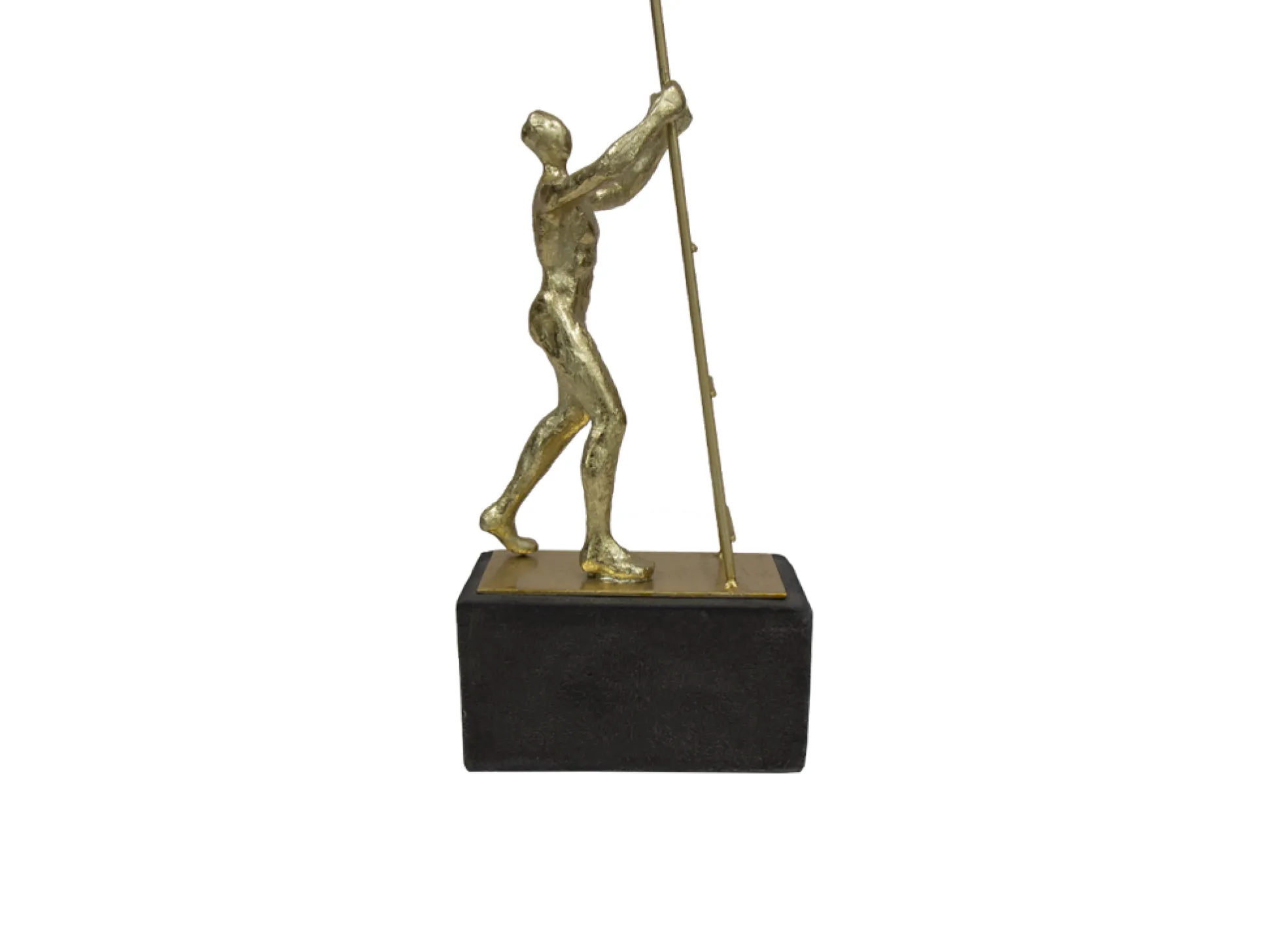 Escultura Hombre En Escalera Acabado Oro