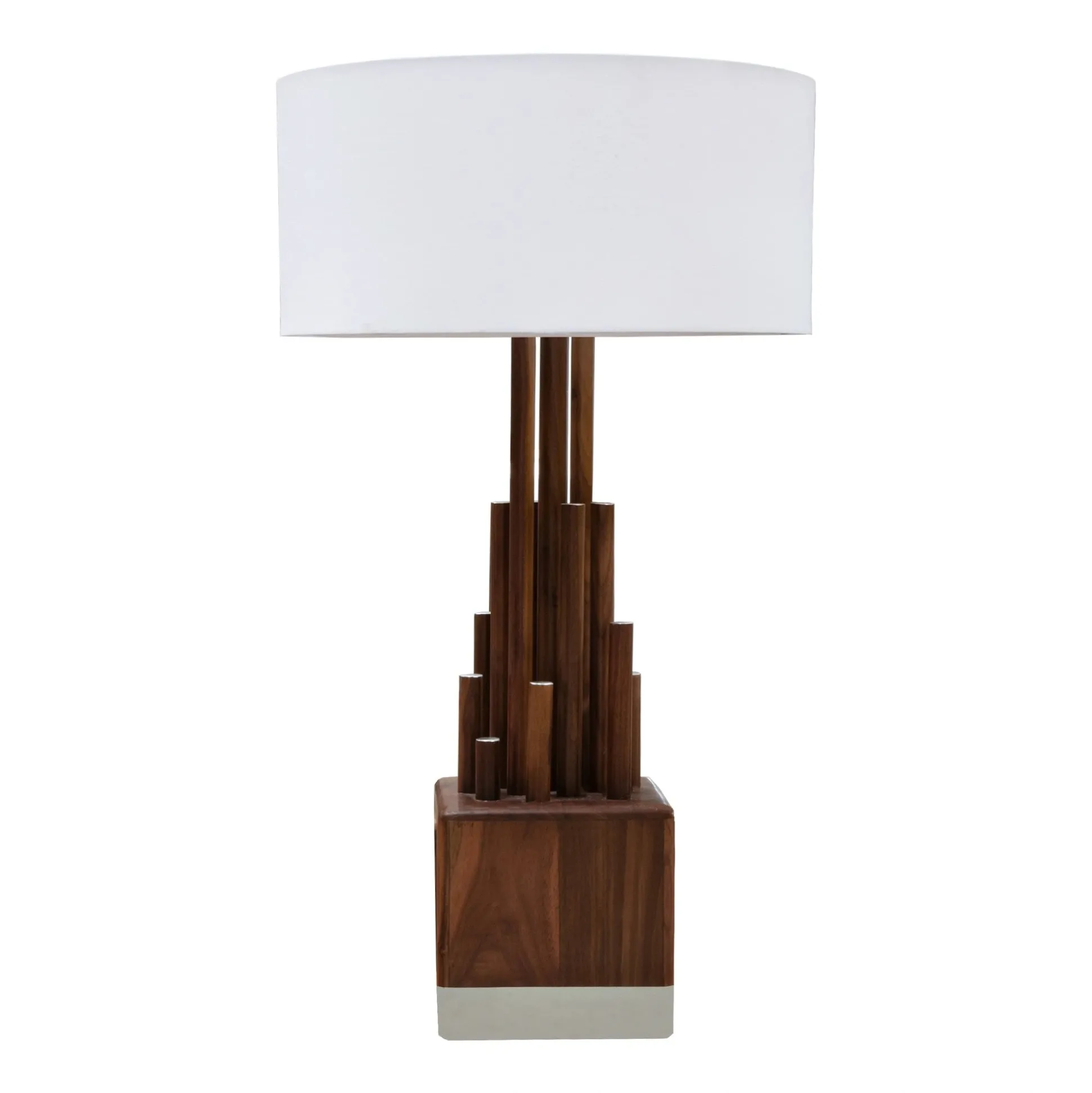 Lámpara De Mesa Torre Nogal