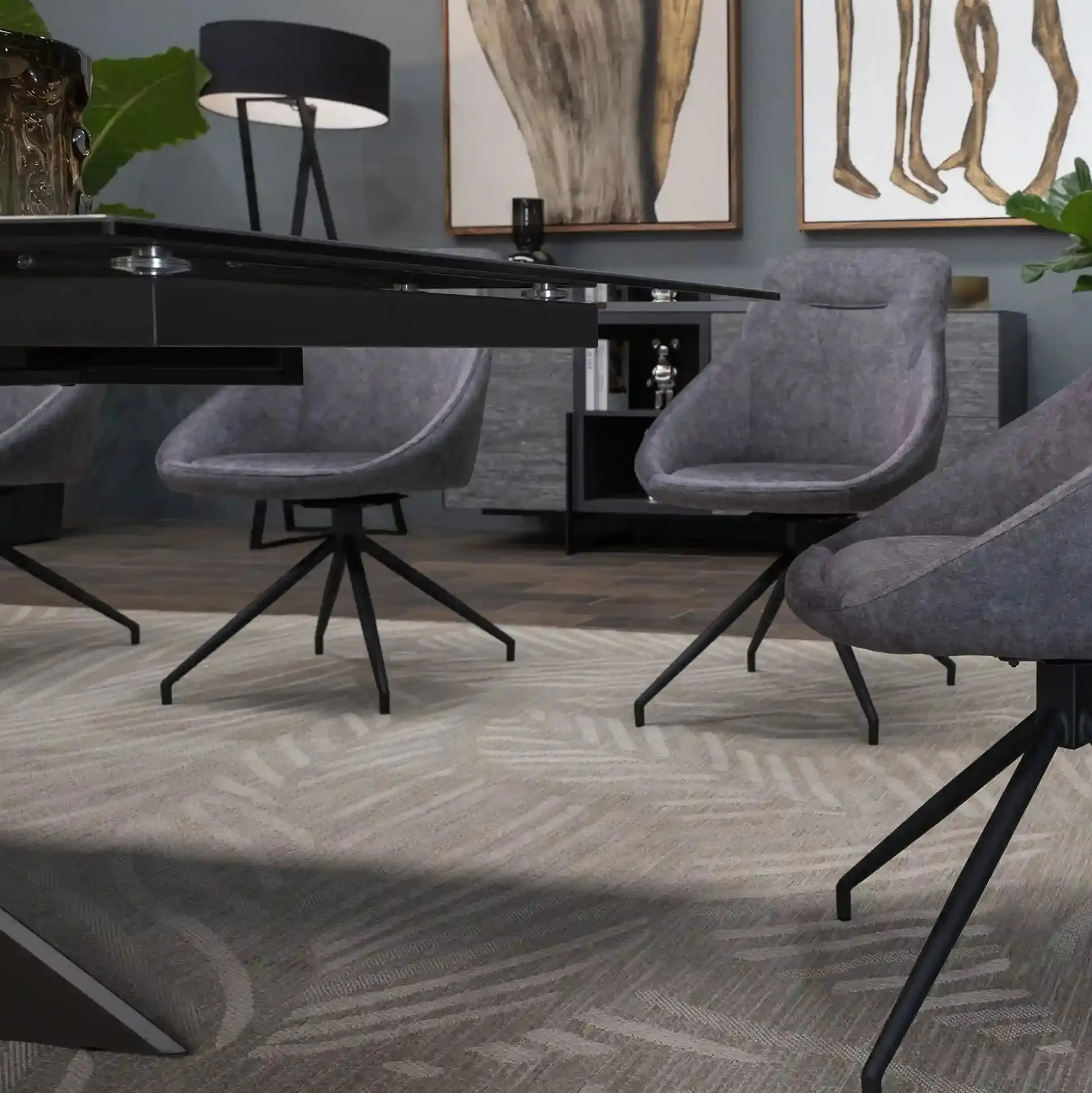 Mesa Con Extensión Westbourne + 6 Sillas Giratorias Westbourne