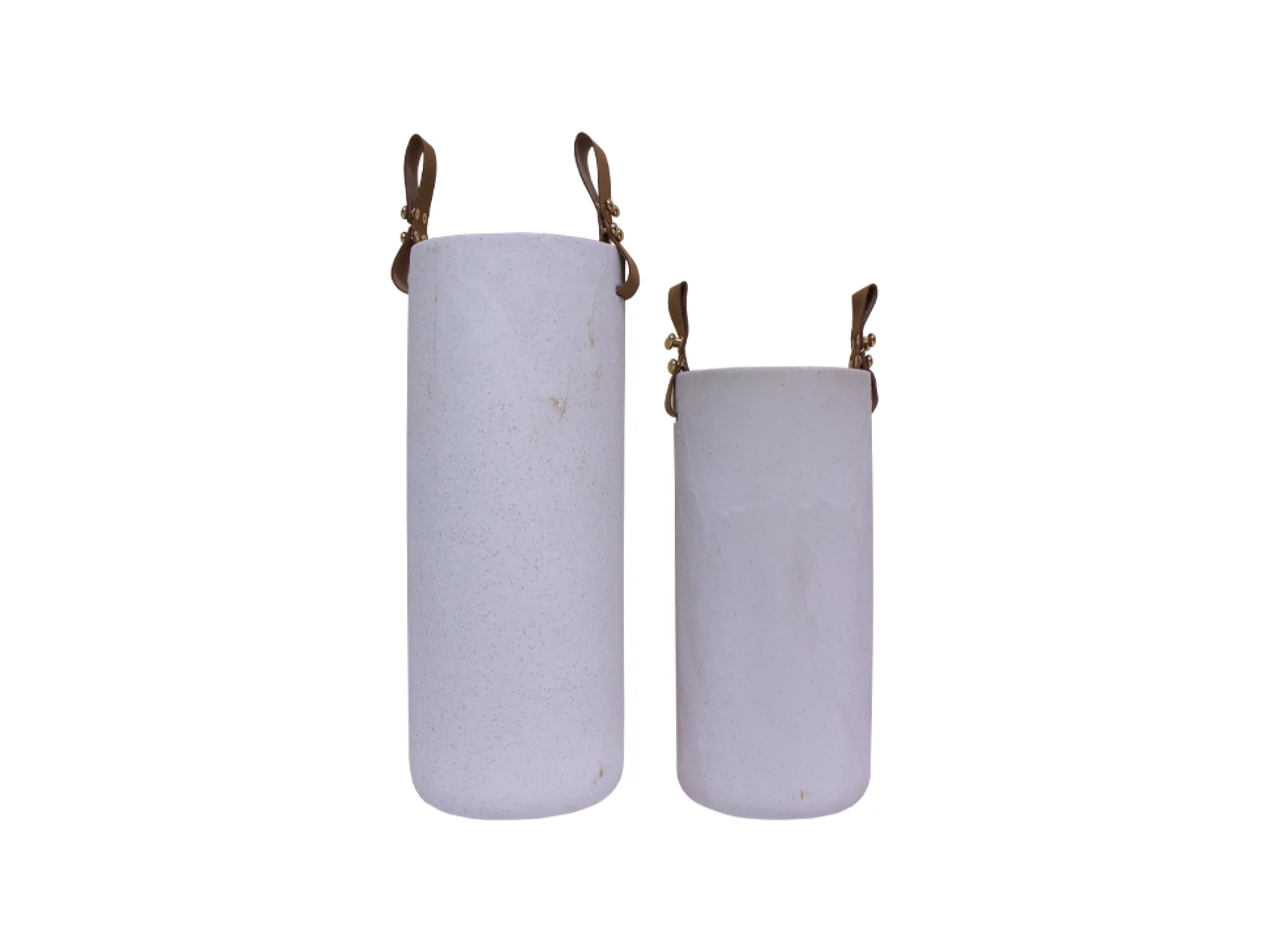 Set De 2 Envases Con Asas De Cuero