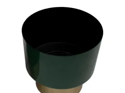Set De 3 Maceteros De Metal Acabado Verde
