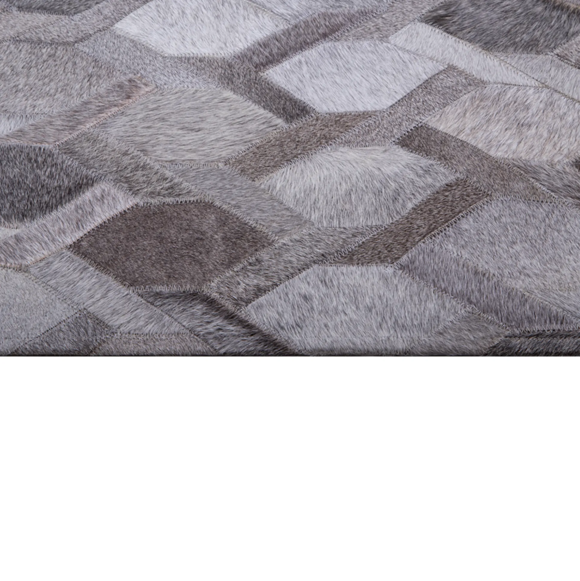 Tapete Cow Hide Rug Chain Simply Grey